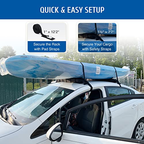 ORION MOTOR TECH Soft Roof Rack with Straps, Set of 2 Kayak Roof Racks
