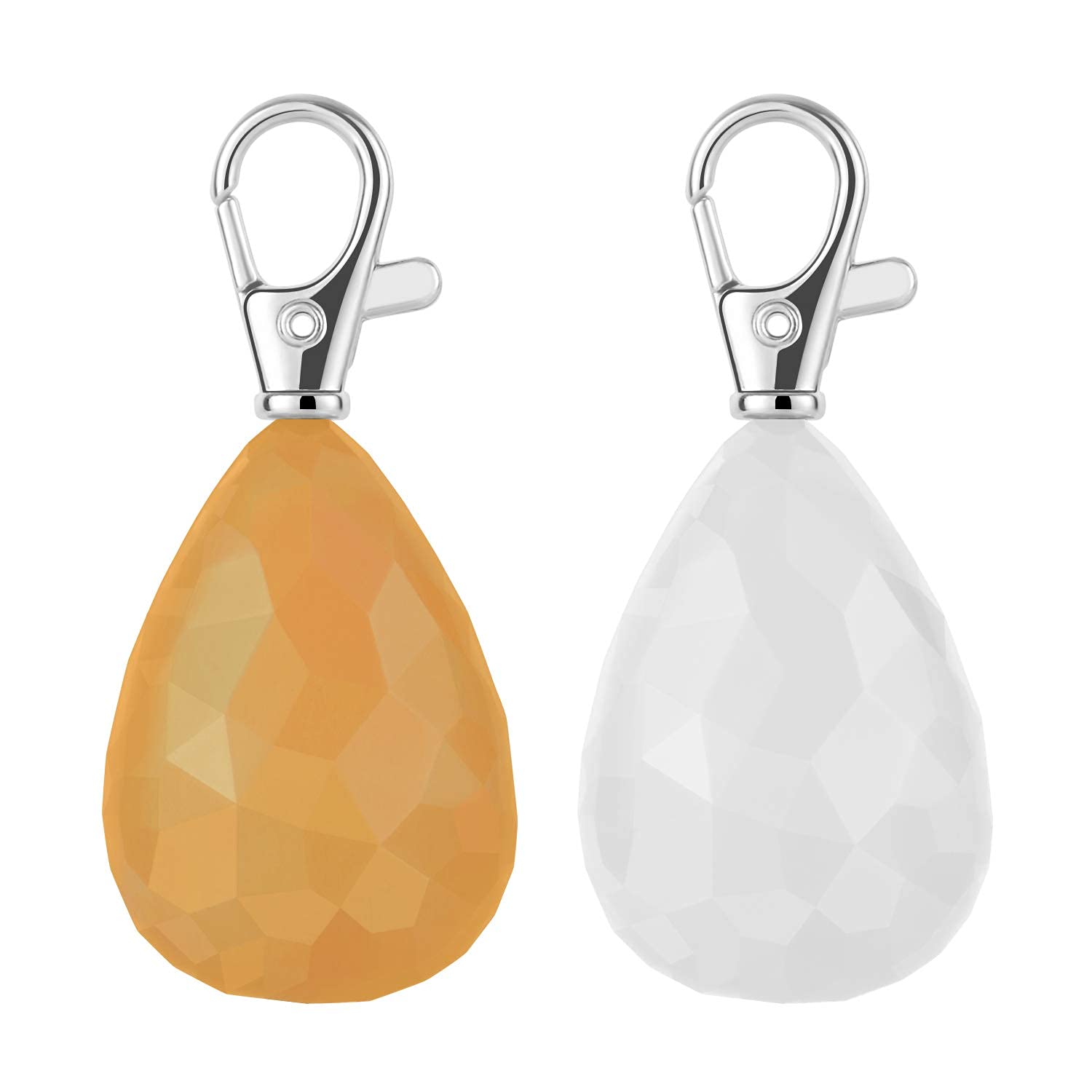 2-Pack Dog Light with USB Rechargeable, Dog Collar Light,Waterproof LED Dog Safety Lights for Night Walking Attach to Collar, Leash or Harness，Safety light for Running ,Camping or Bike(Orange&White)