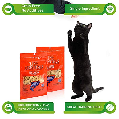 LIFE ESSENTIALS BY CATMANDOO All Natural Freeze Dried Wild Alaskan Salmon Treats for Cats