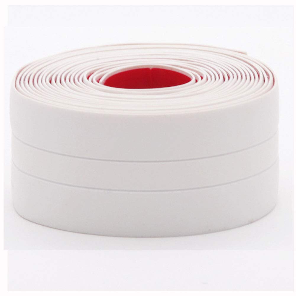 YFOX Self-adhesive tape, waterproof tape, can be used in many corners, PVC wall sealing tape, flexible sealing tape, suitable for bathroom, toilet, kitchen, doors and windows, 320 x 3.8 cm (white).