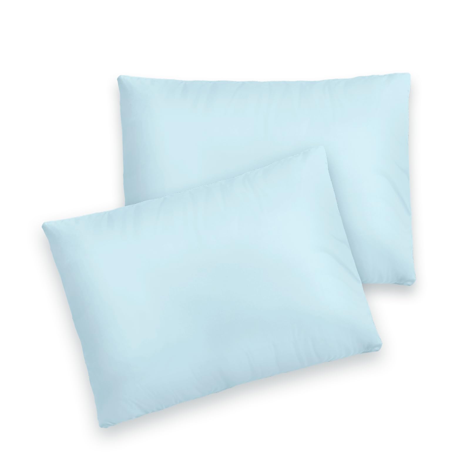 Pizuna Toddler Crib Pillow Cases 33x46cm Baby Blue, 2pc 400 Thread Count 100% Long Staple Cotton Luxurious Sateen Weave Baby Small Pillow Cases For Crib Bed By