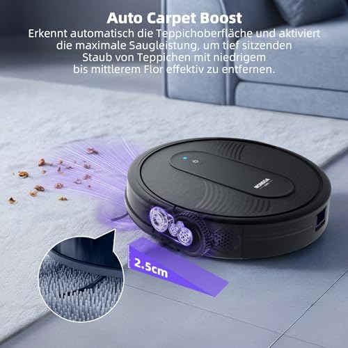 Saugroboter mit Wischfunktion 3 in 1/4000PA/140Min Laufzeit