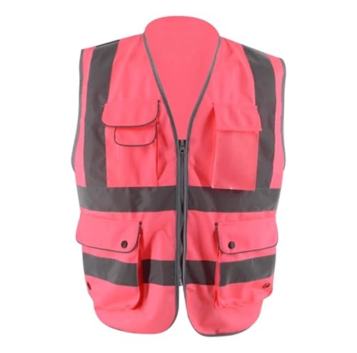 Xtreme Hot Pink Safety Vest for Women with Pockets, Mesh Reflective Vest  High Visibility, ANSI Class Made with 3M Reflective Tape (Large) in Oman 