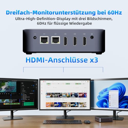 DreamQuest Mini PC Windows 11 Pro Pre-Installed Intel 12th Gen N95 (up to 3.4GHz) 16GB DDR4 RAM 512GB M.2 SSD Micro Desktop Computer, 4K HDMI/USB 3.2/Gigabit Ethernet/WiFi 5/for Business Home Cinema