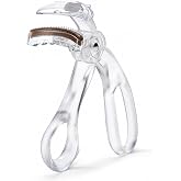 Wide-Angle Eyelash Curler with Comb, Wide Fit Lash Curler | Wide-Angle Design, Comb Included, Portable Makeup Accessory (White)