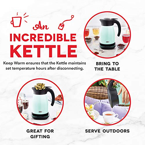 Dash Insulated Electric Kettle, Cordless Hot Water Kettle Matte Aqua