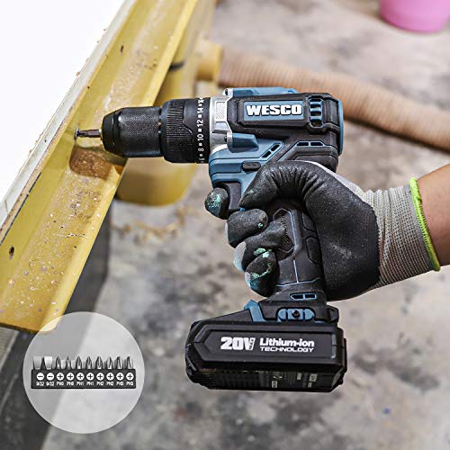 Drill Bit Set, WESCO 122Pcs Impact Driver Bits and Screwdriver Bits Set Assorted in Tough Case for Wood Metal Cement Drilling and Screw Driving /WS9958U