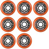 8 Labeda Gripper Asphalt Outdoor Roller Hockey Wheels - Orange 80mm