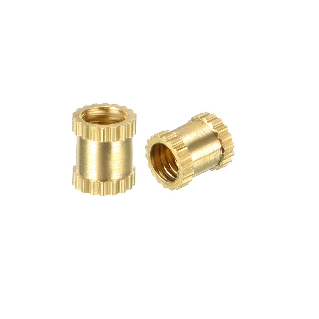 sourcing map Knurled Insert Nuts - 30Pcs M3 x 5mm Length x 4mm OD Female Thread Brass Threaded Insert Embedment Nut for 3D Printer