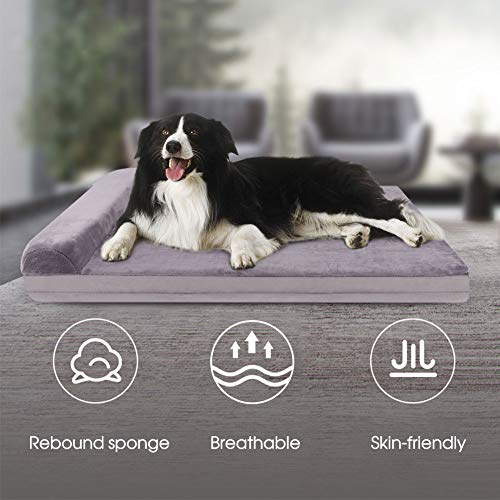JoicyCo Large Dog Bed Crate Mat Dog Beds for Large Dogs Headrest Pillow