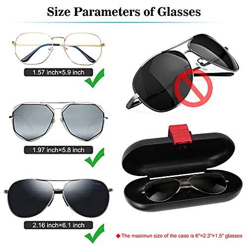 Emoin Sunglasses Holder for Car,Car Visor Sunglass Holder,Auto Sunglasses Holder Case with Card Slot,Universal Car Glasses Holder for Sun Visor,Eyeglasses Visor Organizer Storage Case for Men Women