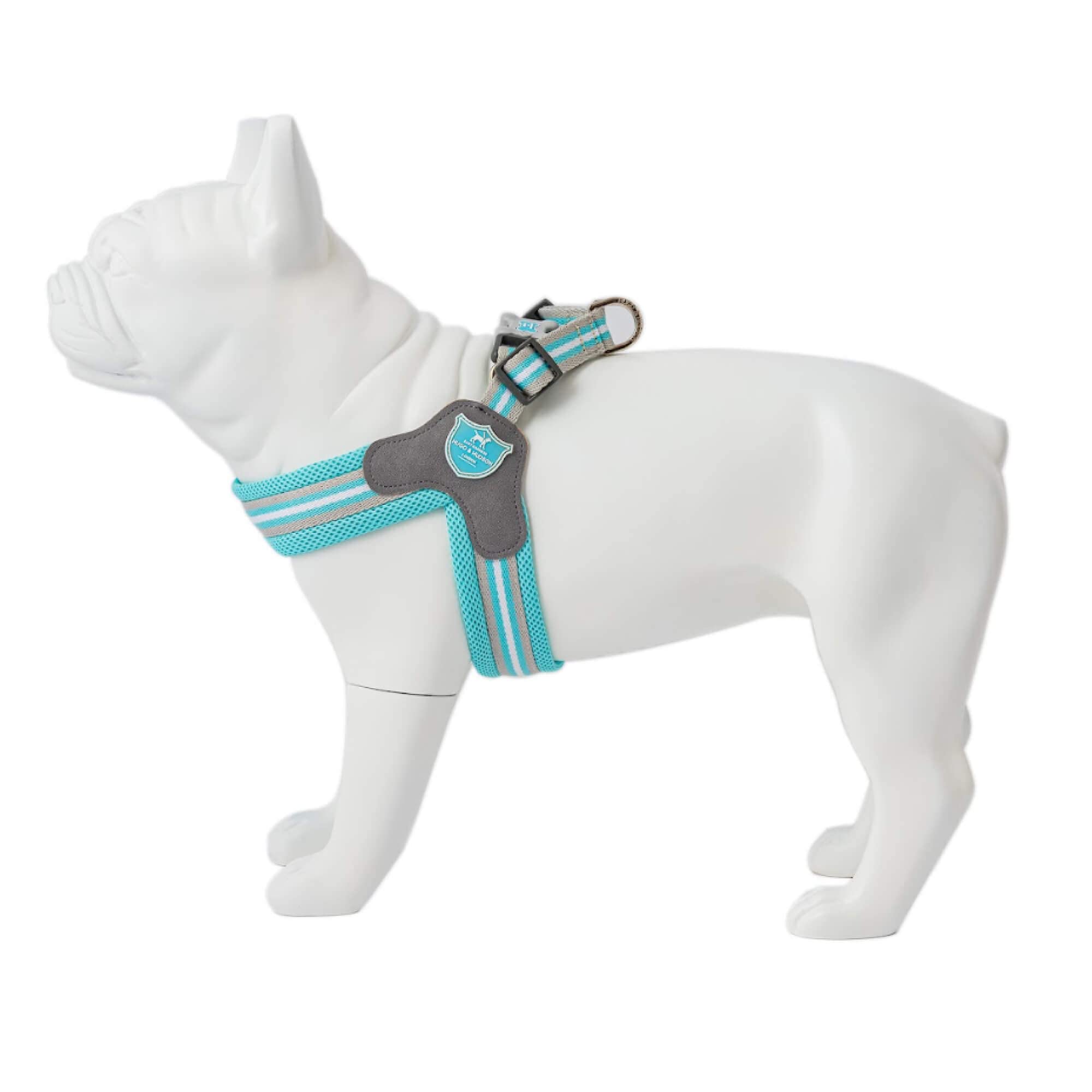 HUGO & HUDSON Easy Walk Dog Harness Adjustable No-Pull Step-in Training Vest, Aqua, Size 9