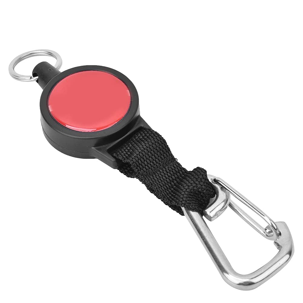Alomejor Stainless Steel Scuba Diving Console Retractor with Heavy-Duty Key Ring & Quick-Release Buckle – Durable, Corrosion-Resistant Dive Accessory for Gauges, Computers & Instru