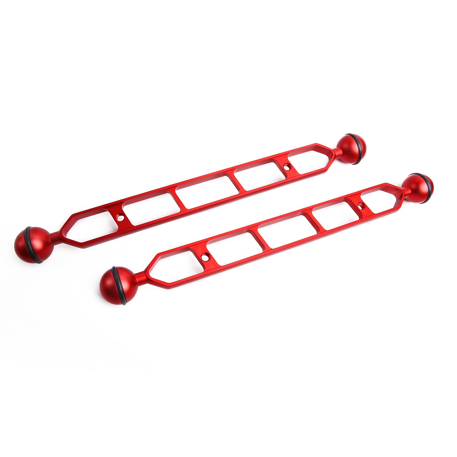 LetonPower 11" Underwater Aluminum Alloy Extension Arm (2-Pack) - Dual Ball System with 1" Head Connector, Waterproof & Rustproof for Diving Camera Tray/Strobe/Video Light, Scuba Photography Gear