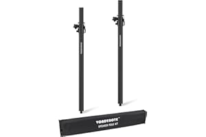 Vondynote Set of 2 Speaker Poles for Subwoofer Height Adjustable Fit M20 Threaded Mount and 35mm Mount Speaker Extender with Carry Bag