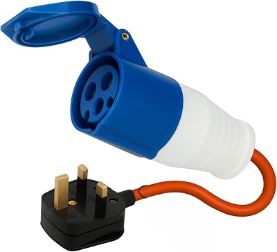 HowseHold 16A to 13A UK Hook Up Cable Adapter 230V 3 Pin 30cm