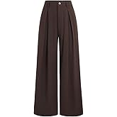 GORGLITTER Women's Pleated High Waisted Trousers Dress Pants Dressy Casual Wide Leg Business Casual Work Slacks Pants