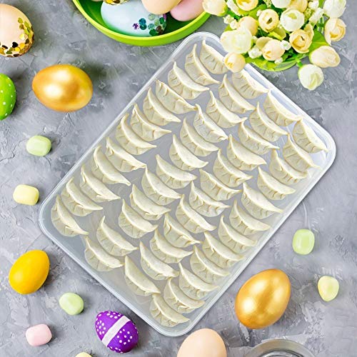 HANSGO Egg Holder for Refrigerator, Deviled Egg Tray Carrier with Lid Fridge Egg Dispenser Egg Storage Stackable Plastic Egg Containers, 34 Egg Box