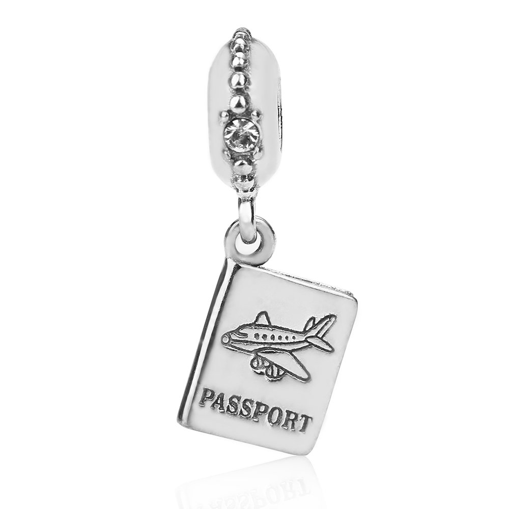 925 Sterling Silver Charms for Bracelets Airplane Passport Dangle Pendants Beads Butterfly Dragonfly Sea Turtle Animal Charms Jewelry Charm for Women, Sterling Silver