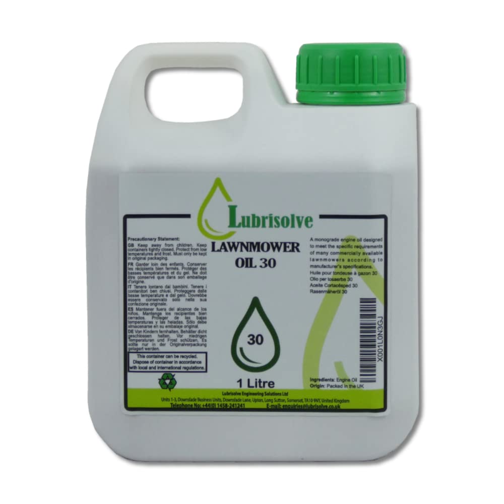 Lubrisolve Lawnmower Oil 30 1 litre Enhanced anti-wear technology and anti-oxidant performance