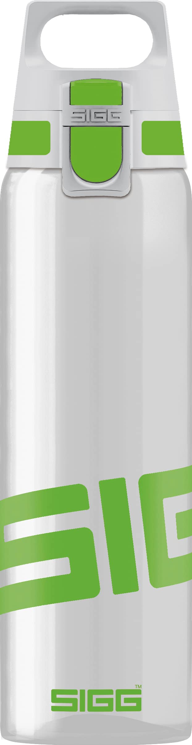 Sigg - Tritan Water Bottle - Total Clear ONE Green - Suitable For Carbonated Beverages - Dishwasher Safe - Leakproof - Lightweight - Scratch Resistant - BPA Free - Grey - 0.75L