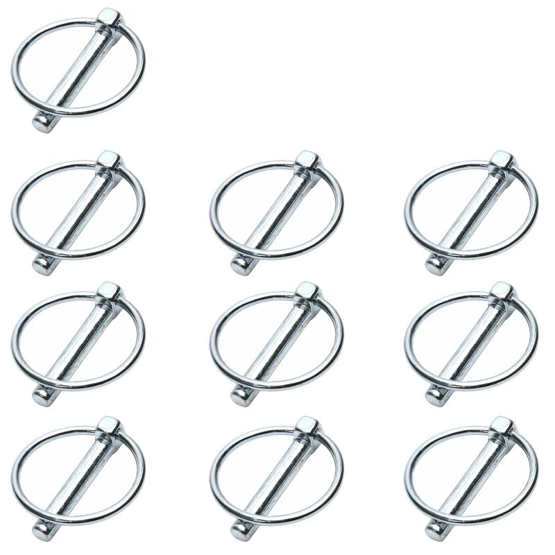 4.5mm x 36mm Linch Pins, Cotter Pin Lock Retaining Pins Trailers Tractors Mechanical, Silver 10 Pcs