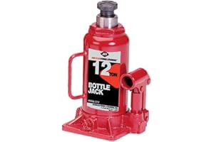 AFF Heavy Duty 12 Ton Bottle Jack, Manual, Machine Hardened Steel Saddles, Centered Pumps and Rams, 3512
