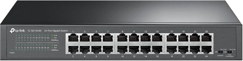 TP-Link 24-Port Gigabit Ethernet Unmanaged Switch TL-SG1024D Plug Play Fanless