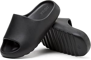 YOUERMEI Platform Pillow Slippers Slides for Women and Men, EVA Anti-Slip Cloud Slippers Lightweight Spa Open Toe Shower Sandals for Indoor & Outdoor