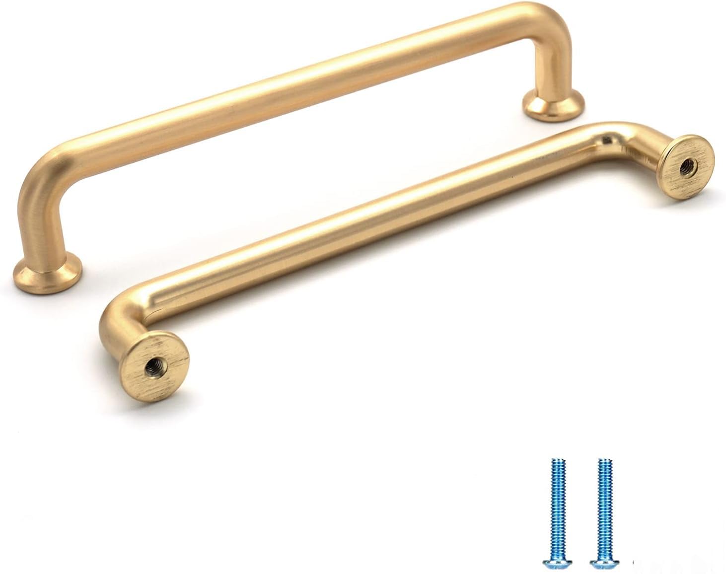 SYZOW Brushed Brass Drawer Pulls, 6 Pack 96mm Kitchen Cabinet Handles Brushed Brass Cabinet Pulls Kitchen Cabinet Hardware Drawer Pulls for Cupboard Wardrobe Dresser — image 1