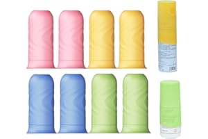 NELSHP Travel Bottle Covers for Toiletries Containers,8 pack Silicone Sleeve for Travel Toiletry Bottles,Stretching Travel Accessories for Shampoo Lotion(Multi-Color4)