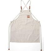 Turbokey Kids Apron for Girls and Boys Heavy Duty Apron with Pockets and Adjustable Cross back Strap