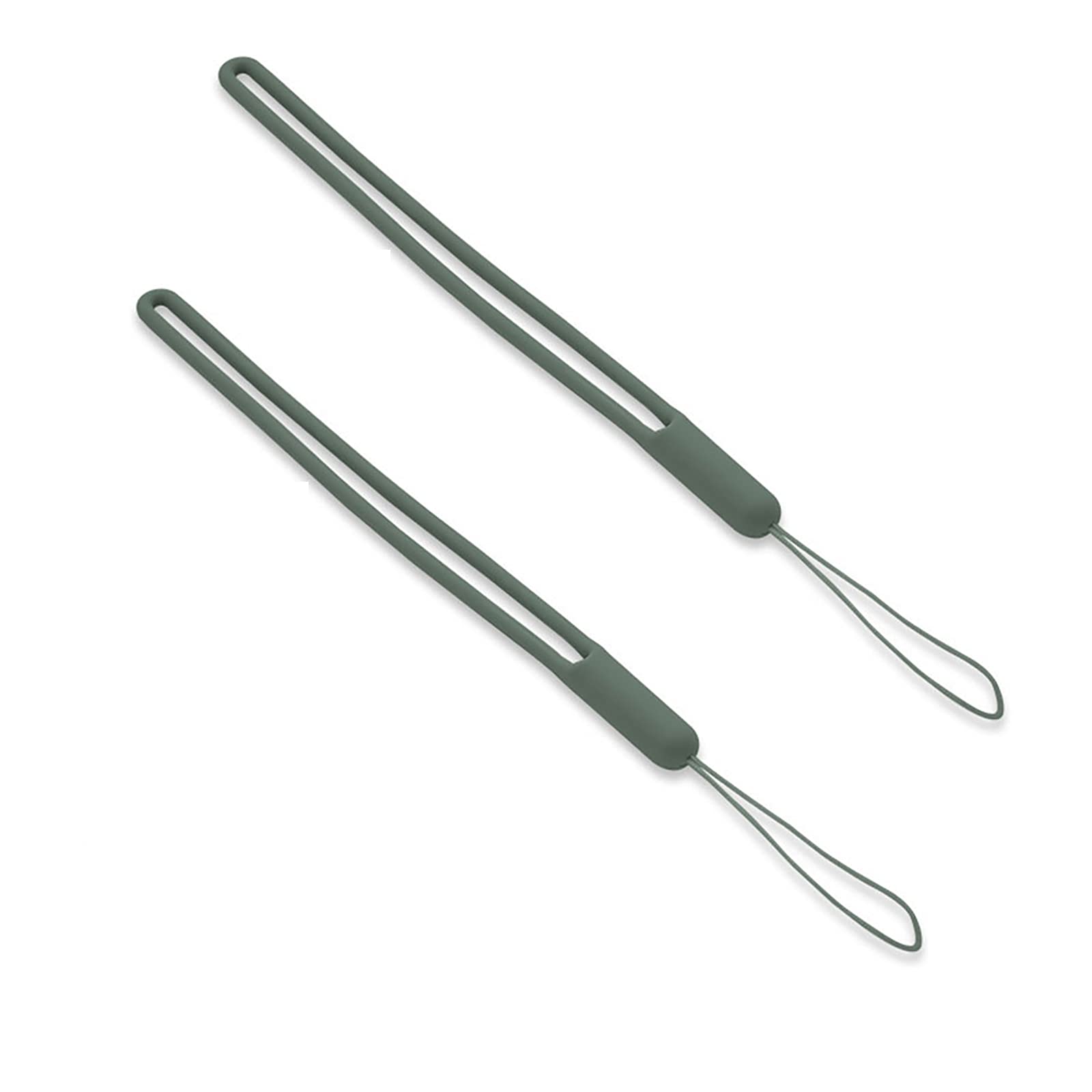 Dark Green 2 PCS Adjustable Colorful Silicone Hand Wrist Strap Lanyard Waterproof for Cell Phone, USB Flash Drive, Mp3, Mp4, Mini Camera