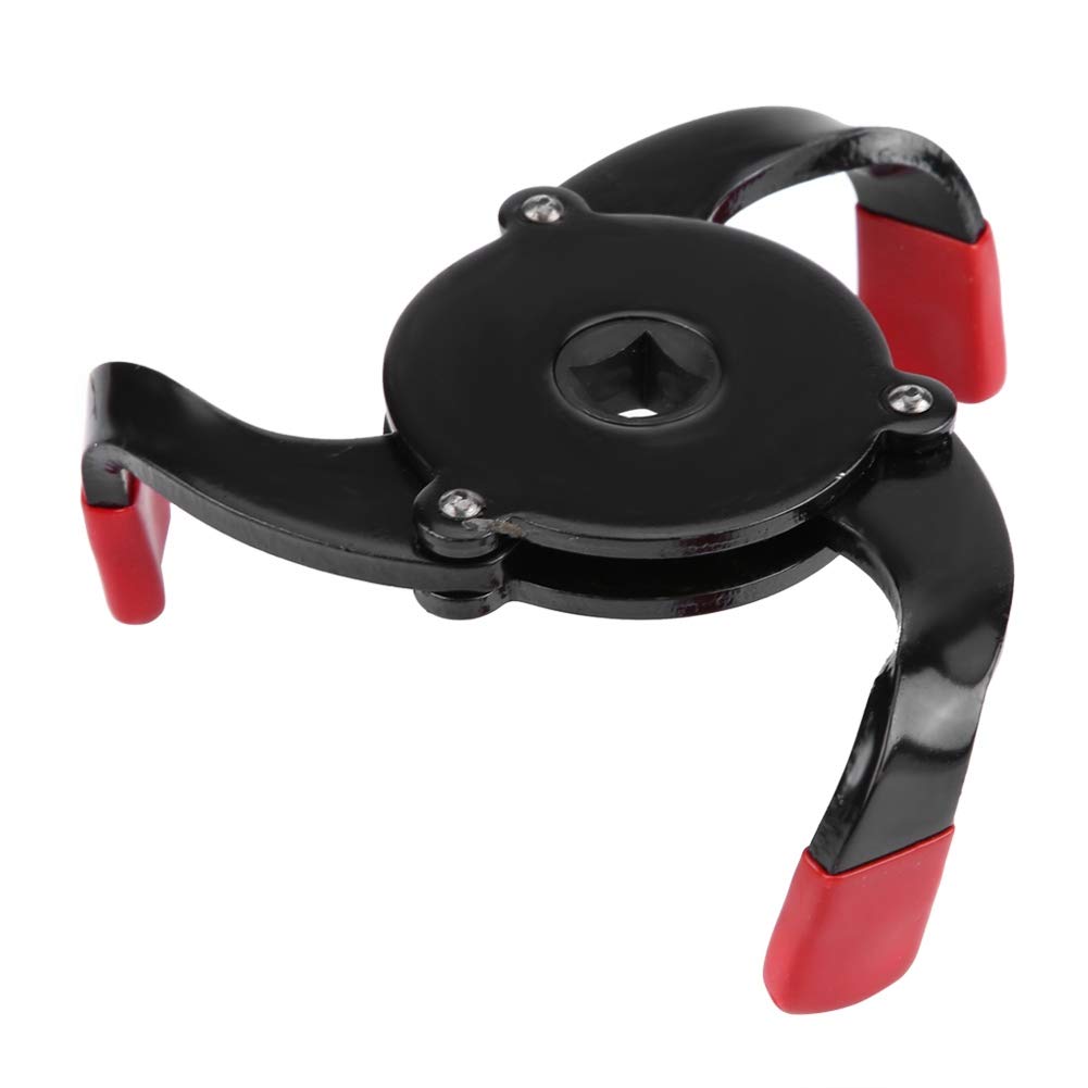 KIMISS 100mm Wrench 3 Jaws Oil Filter Wrench,2 Way 3 Jaws Claw Engine Oil Filter Wrench Remover Dual Driver Removal Tool Remover 58 mm to 100mm (Black)