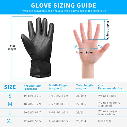 SKDK Outdoor Gloves Lightweight Touchscreen Windproof Warm Touchscreen Gloves Men Women for Cycling Running Sports (Black-Thicken, S)