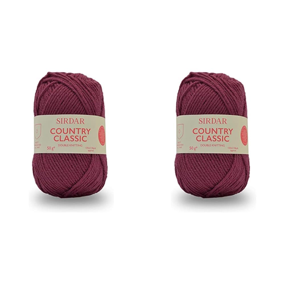 Sirdar Country Classic DK, Burgundy, 50g (Pack of 2) - Wool Yarn