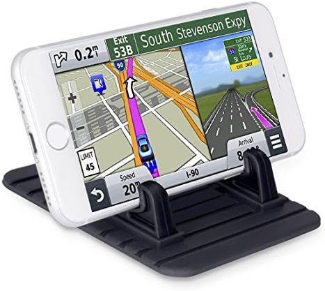 OCTOPS Soft Silicone Car Holder Universal Mobile Phone Holder Stand GPS Anti Slip Mat Desktop Stand Bracket for iPhone 5s/ 6/7/8 & Samsung Galaxy S7/S6/S5/S4 Edge 7 & GPS Table Holder (Black)
