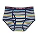 Lucas Boys Briefs, Organic Cotton Underwear, Tagless, Orange & Navy, 3-Pack