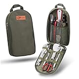 KissAir 25-Piece Portable Camp Kitchen Utensil Organizer Set BBQ Camping Cookware Utensils Travel Kit with Flatware|Water Resistant Case|Cutting Board|Rice Paddle|Tongs|Scissors