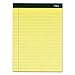 TOPS Docket Gold Writing Pads, 8-1/2" x 11-3/4", Perforated, Canary Paper, Narrow Rule, 2X The Sheets of Standard Pads, 100 Sheets, 6 Pack (63376)