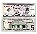 GoodOffer 5 Dollars Play Money - Realistic Prop Money 100 pcs. - Total of $500 Copy Money with Two Sides for Pranks, Games, Monopoly - Educational Play Money for Kids - Prop Five Dollar Bills 