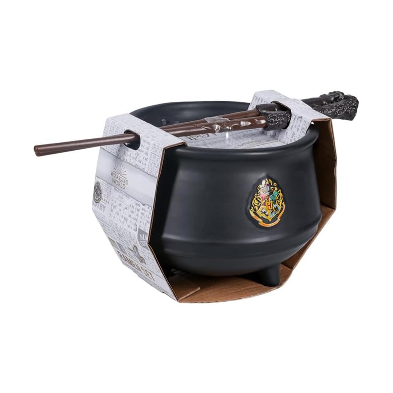 Paladone Harry Potter Cauldron Ramen Set - Officially Licensed Merchandise, Ceramic Noodle Bowl with Wand Shaped Chopsticks, Gift for Any Potter Movie and Book Fans