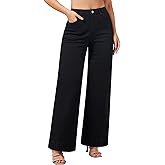 roswear Women's Wide Leg Jeans Casual High Waisted Stretchy Baggy Loose Long Trouser Jeans