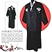 CRB Mens Boys Japanese Traditional Samurai Men Kimono Warrior Robe Outfit Costume… (Child's Height 140cm, Black)