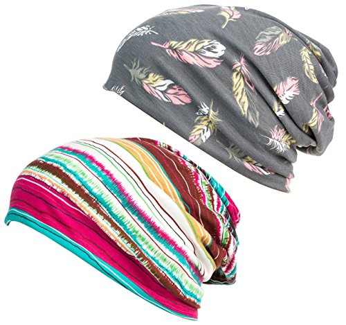 Print Flower Cap Cancer Hats Beanie Stretch Casual Turbans Women