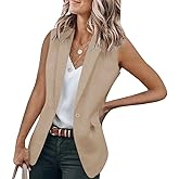 Cicy Bell Women's Casual Blazer Vest Sleeveless Open Front Work Office Vest Jacket with Pockets