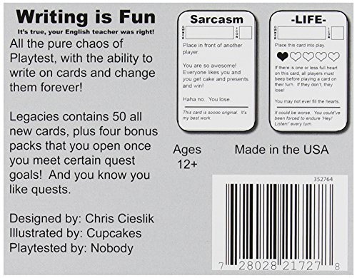 We Didn't Playtest This: Legacies Card Game