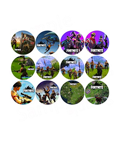 Fortnite Double Sided Images Cupcakes Picks Cake Topper - 12 Video Gamer Party
