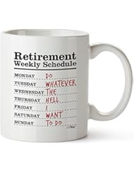 Funny Retirement Gifts for Women Men Dad Mom. Retirement Coffee Mug Gift. Retired Schedule Calendar Mugs for Coworkers Office & Family. Unique Novelty Ideas for Her Nurses Navy Air Force Military Gag