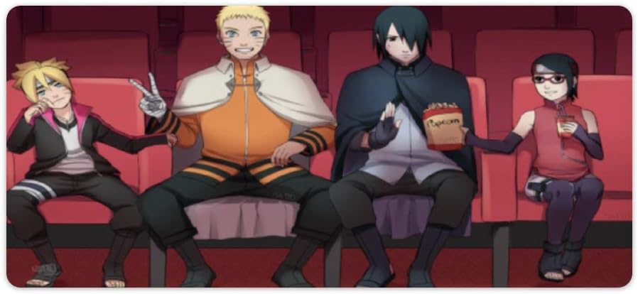 Naruto Mouse pad,Naruto Boruto Sasuke Sarada,Large Gaming Mouse Mat,Desk Mat,Waterproof Anti-Dirty Non Slip Lockrand Mousepad,Perfect for Laptop,40x90cm 15.8x35.5 inch